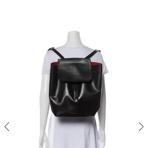Mansur Gavriel Black Leather Backpack with Red Interior Mansur Gavriel | Bags | Mansur Gavriel Authentic Large Black  main image 4